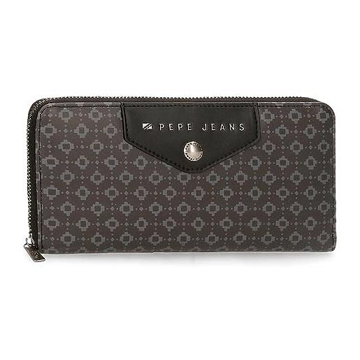 Pepe Jeans bethany portafogli e portamonete in similpelle, nero, verde, diverse misure, nero, taglia unica, portafoglio betania