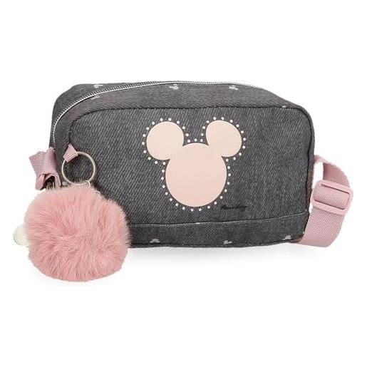 Disney joumma mickey studs borsa a tracolla piccola nero 19,5x11,5x7,5 cm poliestere, nero, borsa a tracolla piccola