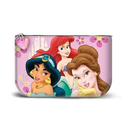 Disney portamonete quadrato piccolo, 10 x 7 cm, rosa principesse