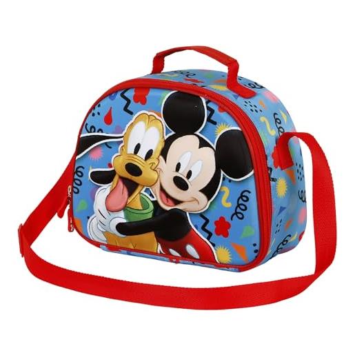 Disney topolino mates-porta merenda 3d, blu, 25.5 x 20 cm