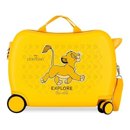 Disney joumma the king leon explorer valigia da cabina giallo 33 x 50 x 20 cm rigido 2 kg chiusura a combinazione laterale abs 2 kg 33 l bagagli a mano, giallo, taglia unica, valigia per bambini
