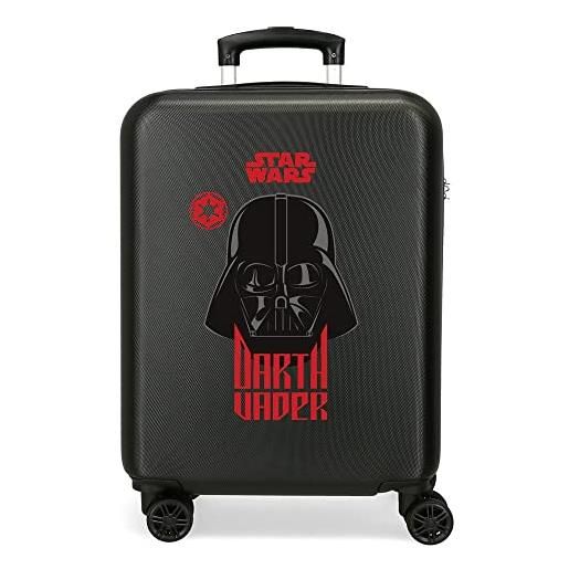 Star Wars squad darh vader, maleta cabina, 38x55x20 cm abs rigido chiusura a combinazione laterale 35l 2 kg, 4 doppie ruote, nero (darth vader)
