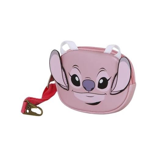 Disney lilo e stitch angel face-portamonete pill, rosa, 12 x 8,5 cm