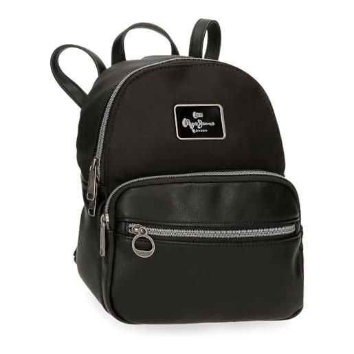 Pepe Jeans christine zaino casual nero 20 x 25,5 x 10 cm poliestere con dettagli in pelle sintetica by joumma bags, nero, taglia unica, zaino casual