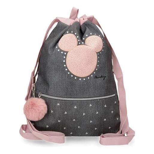 Disney joumma mickey studs zaino sacco nero 35x46 cm poliestere, nero, zaino sacco