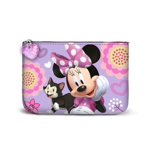 Disney minnie mouse cat-portamonete quadrato piccolo, lilla, 13 x 10 cm