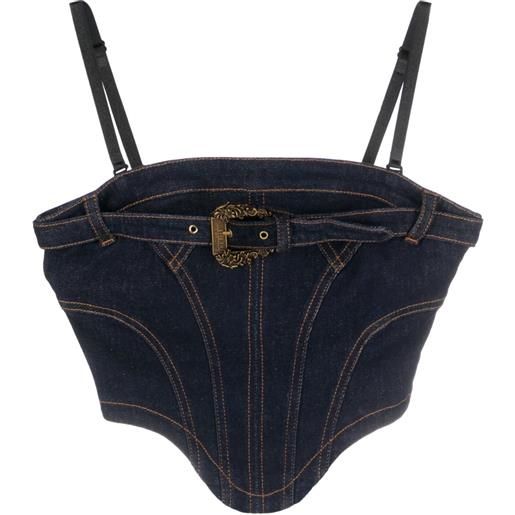 Versace Jeans Couture corsetto con fibbia barocca - blu