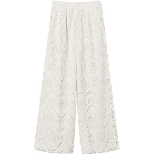 TWINSET pantaloni in pizzo - bianco