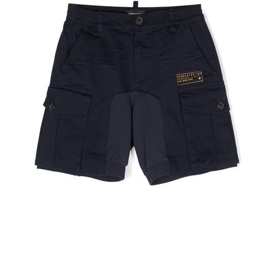 DSQUARED2 KIDS shorts con stampa - blu