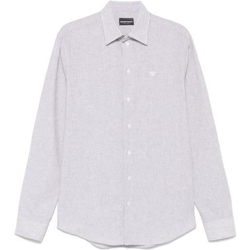 Emporio Armani camicia a righe - marrone