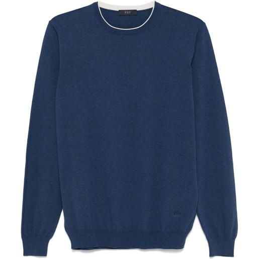 Fay top in maglia fine - blu