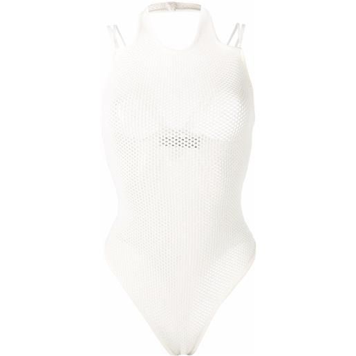 ANDREĀDAMO costume intero con inserti a rete - bianco