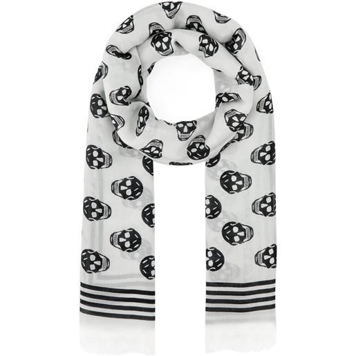 Alexander McQueen sciarpa con stampa - bianco