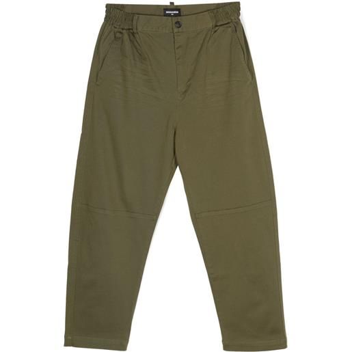 DSQUARED2 KIDS pantaloni affusolati con vita elasticizzata - verde