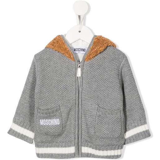 Moschino Kids giacca con cappuccio teddy bear - grigio