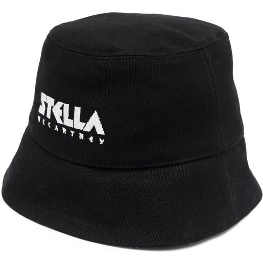 Stella McCartney cappello bucket con ricamo - nero