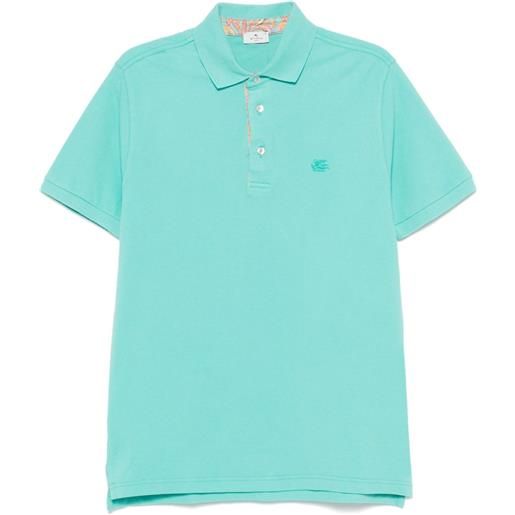 ETRO polo con ricamo pegaso - verde