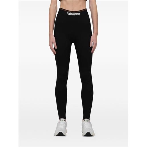 Rabanne leggings con banda logata - nero