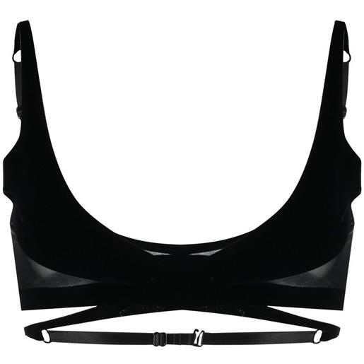 Wolford reggiseno flock shaping x mugler - nero
