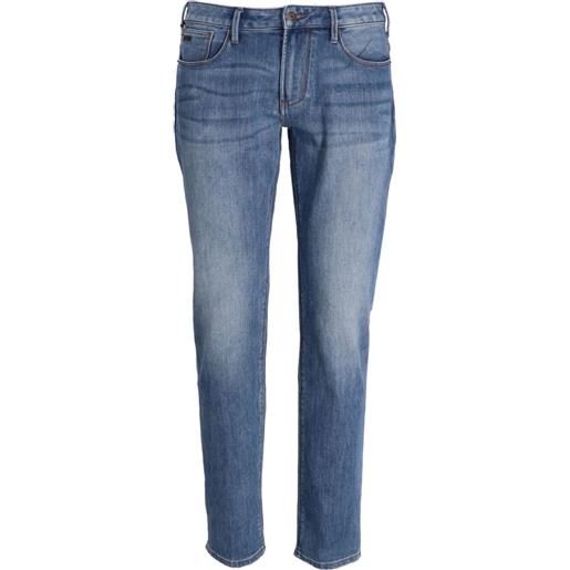Emporio Armani jeans dritti con effetto schiarito - blu