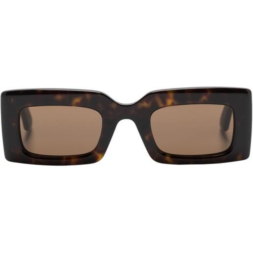 Alexander McQueen Eyewear occhiali da sole squadrati con effetto tartarugato - marrone