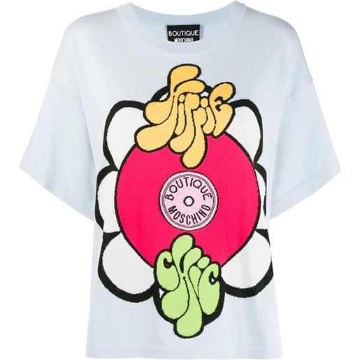 Boutique Moschino t-shirt hippie chic - blu