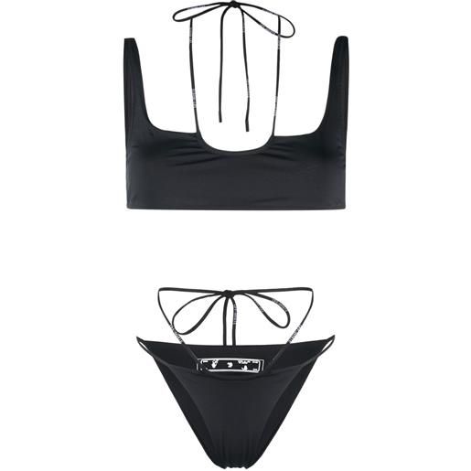 Off-White set bikini con stampa - nero