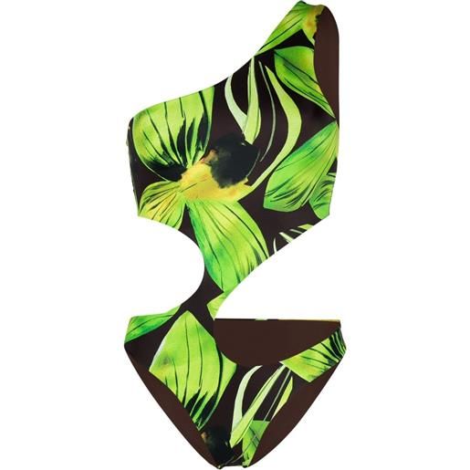 Louisa Ballou costume intero monospalla con stampa - nero