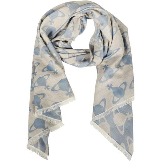 Vivienne Westwood sciarpa orb con effetto jacquard - blu