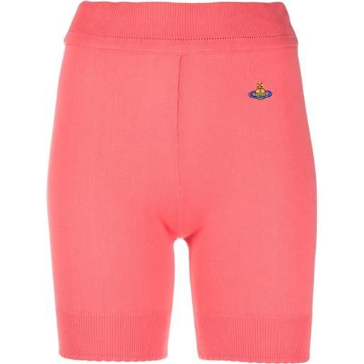 Vivienne Westwood shorts a coste con ricamo - rosa
