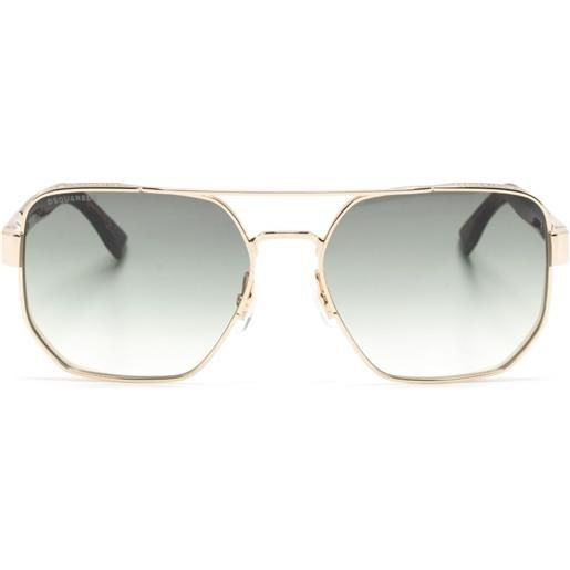 DSQUARED2 EYEWEAR occhiali da sole squadrati con stampa - marrone