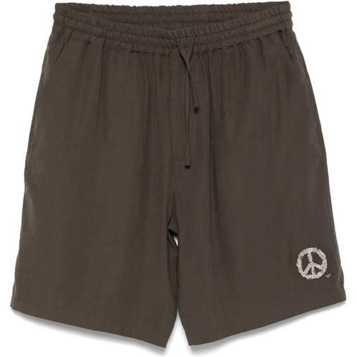 Emporio Armani shorts con simbolo della pace - marrone