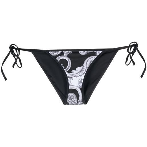 Versace slip bikini barocco con stampa - nero