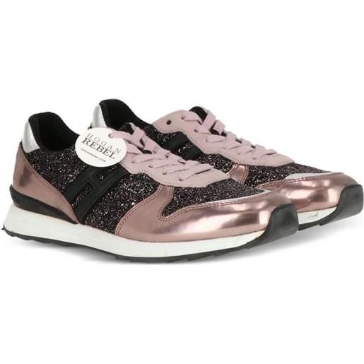 Hogan Kids sneakers con glitter - nero