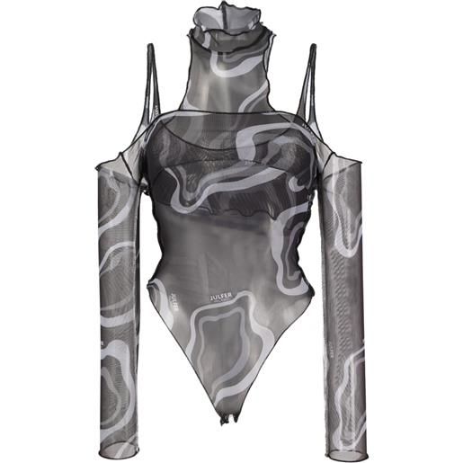 JULFER body janet semi trasparente - nero