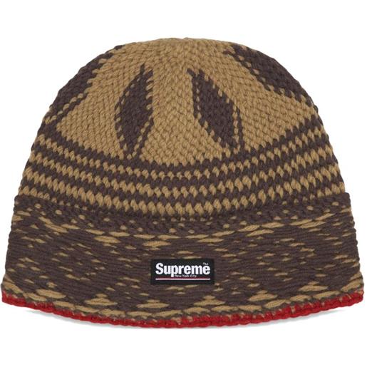 Supreme berretto con applicazione logo - marrone