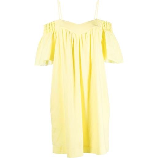 Karl Lagerfeld abito midi in lino con cintura - giallo