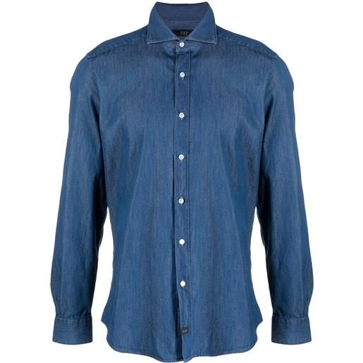 Fay camicia slim denim - blu