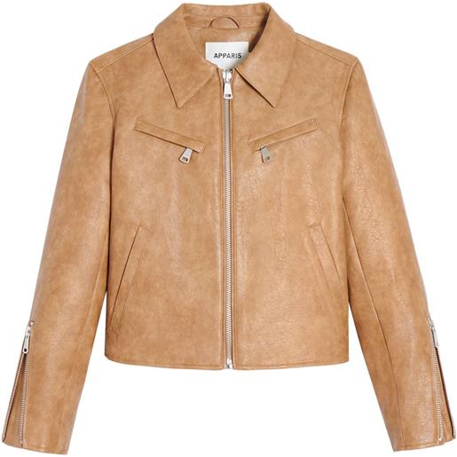 Apparis giacca shay in pelle cruelty-free - marrone