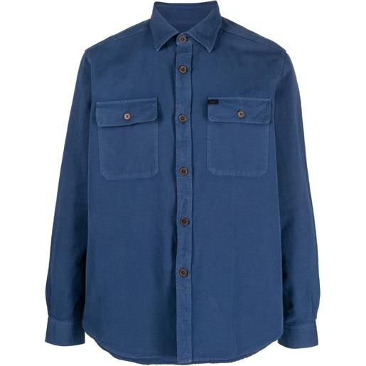Fay Kids camicia oxford con ricamo - blu