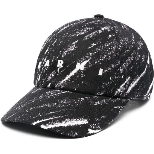 Marni cappello da baseball con stampa - nero