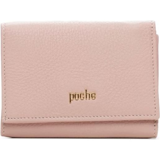 Poche Paris portafoglio trifold in pelle - rosa