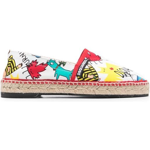 DSQUARED2 espadrillas con stampa - bianco