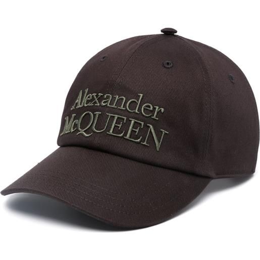 Alexander McQueen cappello da baseball con ricamo - nero