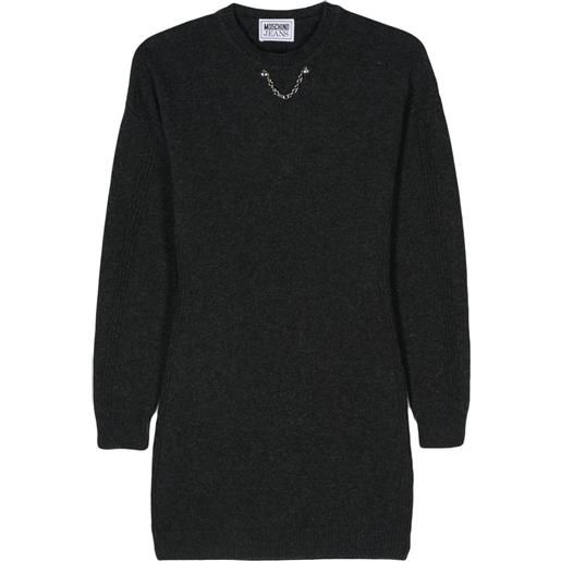 MOSCHINO JEANS abito corto con dettagli a catena - grigio