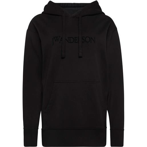 JW Anderson felpa classic con cappuccio e ricamo logo - nero