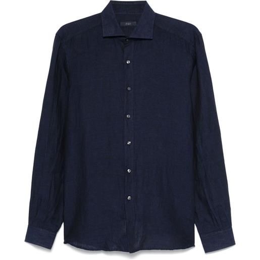 Fay camicia in lino - blu