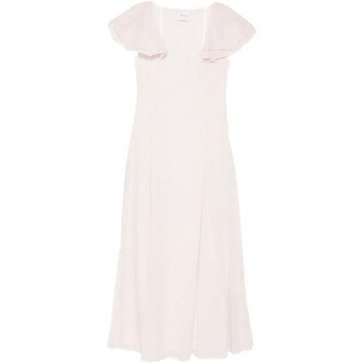 Posse abito midi marlowe con scollo ampio - bianco