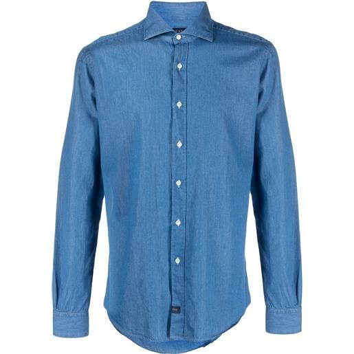 Fay felpa con effetto denim - blu