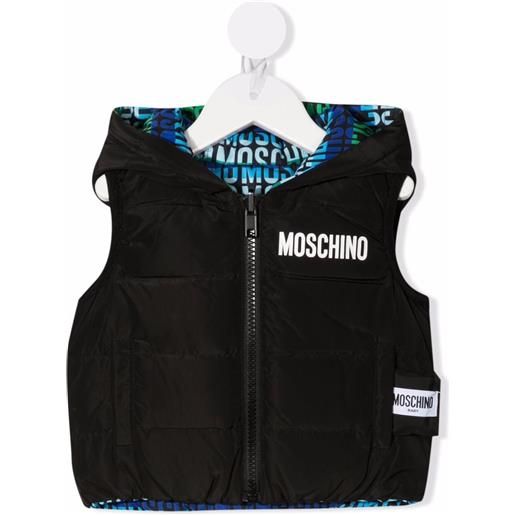 Moschino Kids gilet con cappuccio - nero